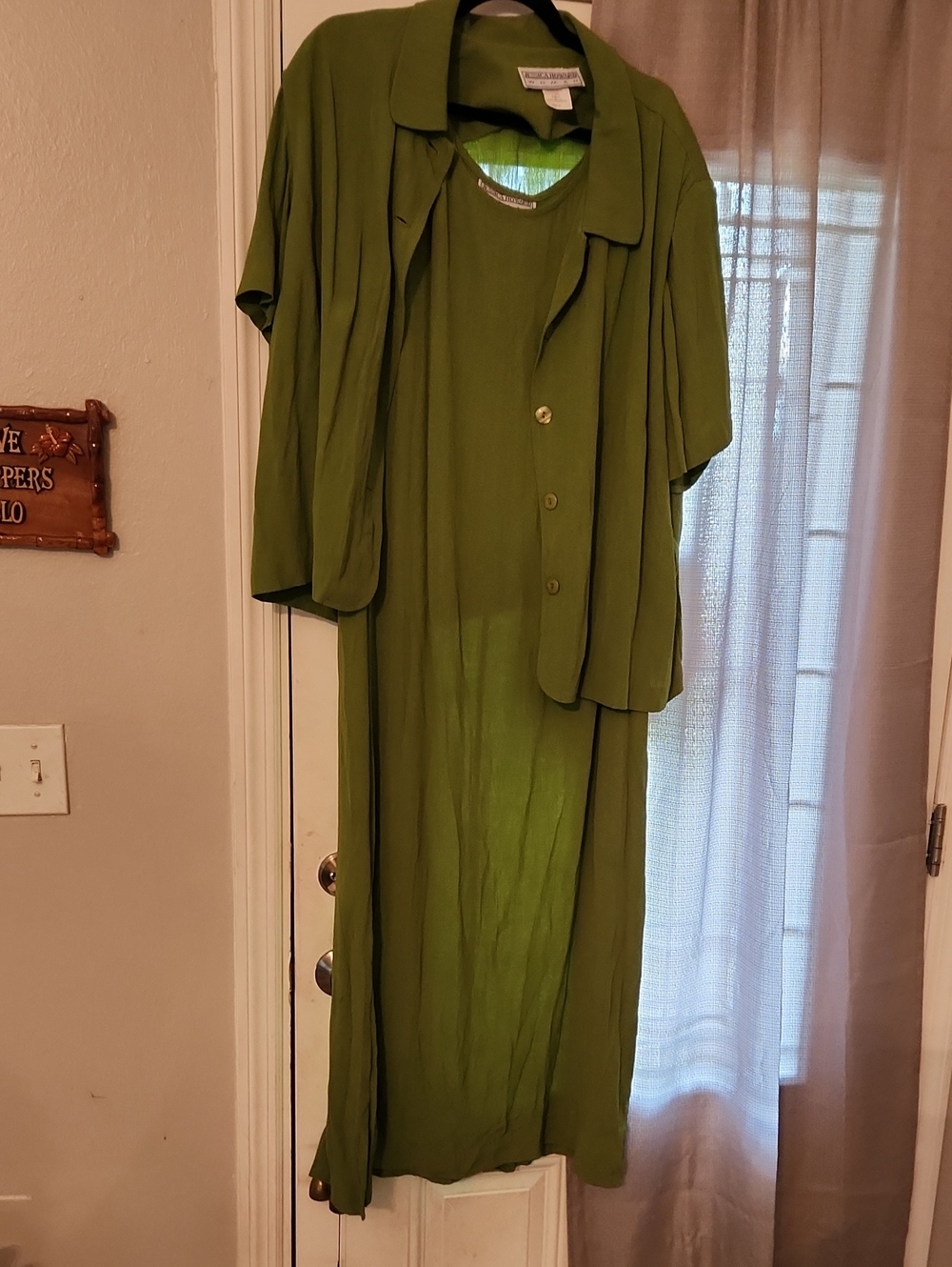 Jessica Howard Olive Green Maxi Dress with Matching Jacket